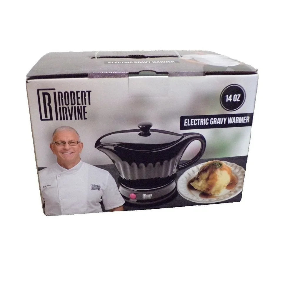 Robert Irvine 14 oz Electric Gravy Warmer Black NIB